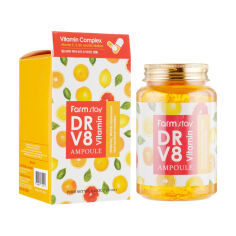Акция на Ампульна сироватка для обличчя FarmStay Dr.V8 Vitamin Ampoule з вітамінами, 250 мл от Eva
