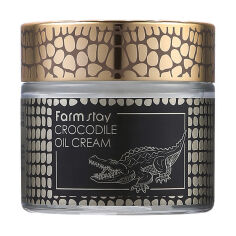 Акция на Крем для обличчя FarmStay Crocodile Oil Cream з жиром крокодила, 70 мл от Eva
