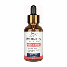 Акція на Пілінг для обличчя Jole Mandelic 10% + Lactic 10% Peeling pH 3.5 з мигдальною та молочною кислотами, 30 мл від Eva