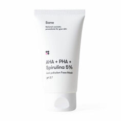 Акція на Маска для обличчя Sane AHA + PHA + Spirulina 5% Anti-Pollution Face Mask, 75 мл від Eva