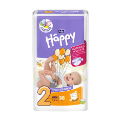Акція на Підгузки дитячі одноразові Happy Bella Baby Mini вага 3-6 кг, 38 шт від Eva