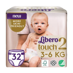Акція на Підгузки Libero Touch розмір 2 (3-6 кг), 32 шт від Eva