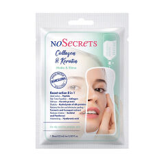 Акція на Тканинна маска для обличчя FCIQ Косметика з інтелектом NoSecrets Collagen And Keratin Matte & Shine Інтенсивне відновлення, з пептидами, 25 мл від Eva