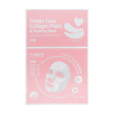 Акция на Відновлювальна тканинна маска з патчами для обличчя 2 в 1 Konad Iloje Frozen Time Collagen Patch & Repairing Mask, 0.75 г + 25 г от Eva