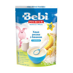 Акція на Дитяча молочна каша Bebi Premium Рисова з бананом, з 6 місяців, 200 г від Eva