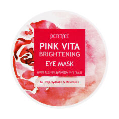 Акція на Освітлювальні патчі для шкіри наколо очей Petitfee & Koelf Pink Vita Brightening Eye Mask з есенцією дамаської троянди, 60 шт від Eva