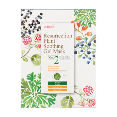 Акция на Тканинна маска для обличчя Petitfee & Koelf Resurrection Plant Soothing Gel Mask зволожувальна, 10 шт*30 г от Eva