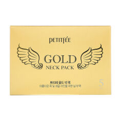 Акція на Гідрогелева маска для шиї Petitfee & Koelf Hydrogel Angel Wings Gold Neck Pack з плацентою, 5*10 г від Eva