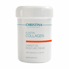 Акція на Зволожувальний крем для обличчя Christina Elastin Collagen Carrot Cream with Vitamins A, E & HA, для сухої шкіри, 250 мл від Eva