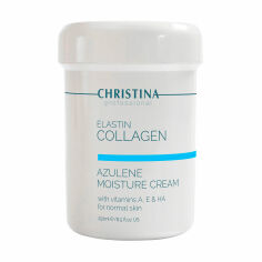 Акція на Зволожувальний крем для обличчя Christina Elastin Collagen Azulene Moisture Cream with Vitamins A, E & HA, для нормальної шкіри, 250 мл від Eva