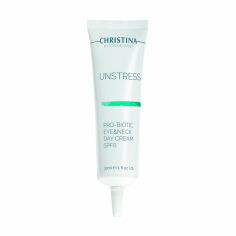 Акція на Денний крем для шкіри навколо очей та шиї Christina Unstress Probiotic Eye & Neck Day Cream SPF 8, 30 мл від Eva