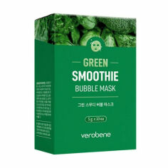 Акція на Бульбашкова маска для обличчя Verobene Green Smoothie Bubble Mask Зелений смузі, 10*5 г від Eva