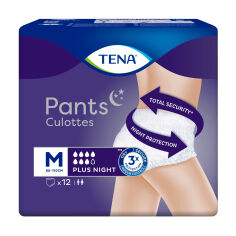 Акция на Труси-підгузки для дорослих TENA Pants Plus Night нічні, розмір M, 12 шт от Eva