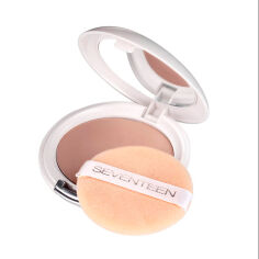 Акция на Компактна пудра Seventeen Natural Silky Compact Powder з дзеркалом, 05 Toffee, 12 г от Eva