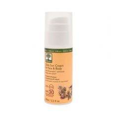 Акция на Сонцезахисний крем для обличчя та тіла BIOselect Olive Sun Cream For Face & Body оливковий, SPF 30, 100 мл от Eva