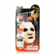 Акція на Тканинна маска для обличчя Elizavecca Milky Piggy Cyborg Red Ginseng Deep Power Ringer Mask Pack з екстрактом червоного женьшеню, 23 мл від Eva