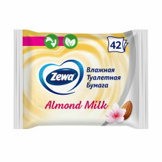Акція на Вологий туалетний папір Zewa з ароматом мигдалевого молочка, 1-шаровий, 42 шт від Eva