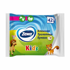 Акція на Вологий туалетний папір Zewa Kids Moist 1-шаровий, 42 шт від Eva
