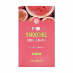 Акція на Бульбашкова маска для обличчя Verobene Pink Smoothie Bubble Mask Рожевий смузі, 10*5 г від Eva