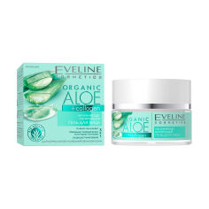 Акція на Зволожувально-матувальний гель для обличчя Eveline Cosmetics Organic Aloe + Сollagen для нормальної та комбінованої шкіри, 50 мл від Eva