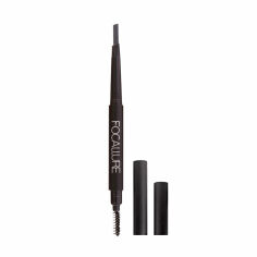 Акція на Автоматичний олівець для брів Focallure Auto Brows Pen, зі щіточкою, 01 Dark Grey, 0.25 г від Eva