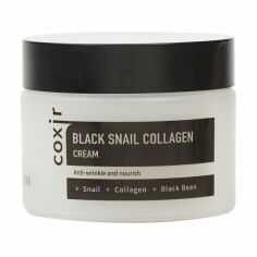 Акція на Антивіковий поживний крем для обличчя Coxir Black Snail Collagen Cream, 50 мл від Eva