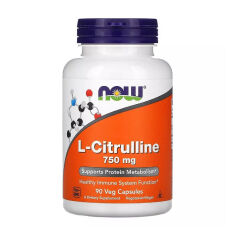 Акція на Харчова добавка в капсулах Now Foods L-Citrulline L-Цитрулін, 750 мг, 90 шт від Eva