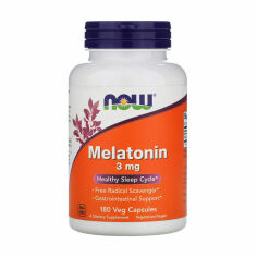 Акція на Дієтична добавка в капсулах NOW Foods Melatonin Мелатонін 3 мг, 180 шт від Eva