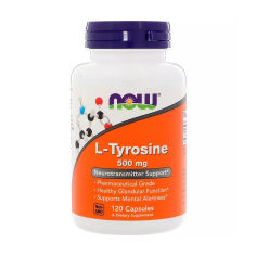 Акция на Дієтична добавка амінокислота в капсулах NOW Foods L-Tyrosine L-Тирозин, 500 мг, 120 шт от Eva