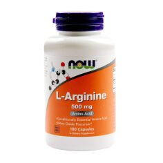 Акція на Дієтична добавка амінокислота в капсулах NOW Foods L-Arginine L-Аргінін 500 мг, 100 шт від Eva