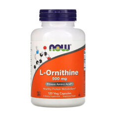 Акція на Дієтична добавка амінокислота в капсулах NOW Foods L-Ornithine L-орнітин, 500 мг, 120 шт від Eva