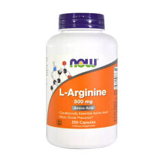 Акція на Дієтична добавка амінокислота в капсулах NOW Foods L-Arginine L-Аргінін 500 мг, 250 шт від Eva