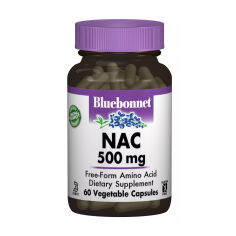 Акція на Дієтична добавка амінокислота в капсулах Bluebonnet Nutrition NAC (N-Ацетил-L-Цистеїн) 500 мг, 60 шт від Eva