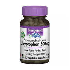 Акція на Дієтична добавка амінокислота в капсулах Bluebonnet Nutrition L-Tryptophan L-Триптофан 500 мг, 30 шт від Eva