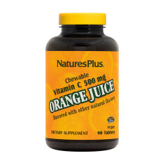 Акція на Дієтична добавка в жувальних таблетках NaturesPlus Orange Juice Вітамін C, 500 мг, 90 шт від Eva