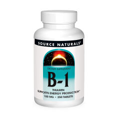 Акція на Дієтична добавка вітаміни в таблетках Source Naturals Vitamin B1 Thiamin Вітамін B-1 Тіамін 100 мг, 250 шт від Eva