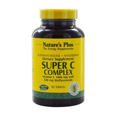 Акція на Харчова добавка в таблетках NaturesPlus Super C Complex Вітамін C, з уповільненим вивільненням, 90 шт від Eva