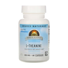 Акция на Дієтична добавка в капсулах Source Naturals L-Теанін 200 мг Serene Science, 60 шт от Eva