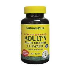 Акція на Дієтична добавка в жувальних таблетках NaturesPlus Adult's Мультивітаміни для дорослих, смак ягід, 60 шт від Eva