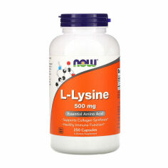 Акція на Дієтична добавка амінокислота в капсулах NOW Foods L-Lysin L-Лізин, 500 мг, 250 шт від Eva