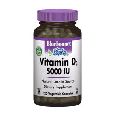 Акция на Вітамін Д3 Bluebonnet Nutrition Vitamin D3 5000 МО, 120 гелевих капсул от Eva