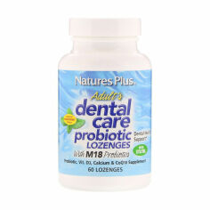 Акція на Пробіотик NaturesPlus Adult's Dental Care Probiotic Lozenges Для здоров'я зубів, 60 льодяників від Eva