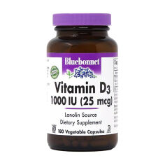 Акція на Вітамін Д3 Bluebonnet Nutrition Vitamin D3 1000 МО, 180 капсул від Eva