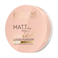 Акция на Розсипчаста пудра для обличчя Eveline Cosmetics Matt My Day Peach Loose Powder, 6 г от Eva
