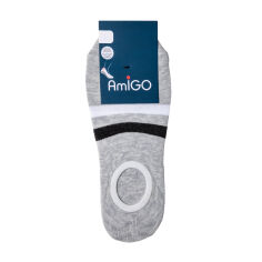Акция на Шкарпетки чоловічі AmiGO SS19 сліди, білі з жовто-блакитними смужками, розмір 29 от Eva