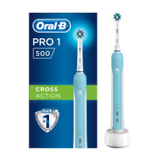 Акція на Електрична зубна щітка Oral-B Pro 1 500 СrossAсtion Синя від Eva