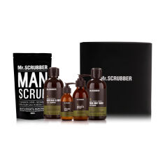 Акція на Набір для чоловіків Mr.Scrubber Beauty Box Man (скраб для тіла, 200 г + крем після гоління, 100 мл + шампунь для волосся та тіла, 250 мл + гель для душу, 250 мл + гель для гоління, 125 мл) від Eva