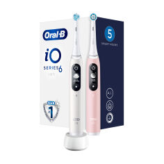 Акція на Електричні зубні щітки Oral-B iO Серія 6 Біла та Рожева від Eva
