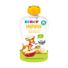 Акція на Дитяче фруктове пюре HiPP HiPPiS Яблуко-банан, з 4 місяців, 100 г (пауч) (Товар критичного імпорту) від Eva