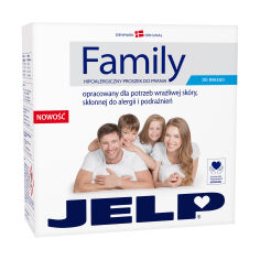 Акція на Гіпоалергенний пральний порошок JELP Family, для білої білизни, 32 циклів прання, 2.24 кг від Eva